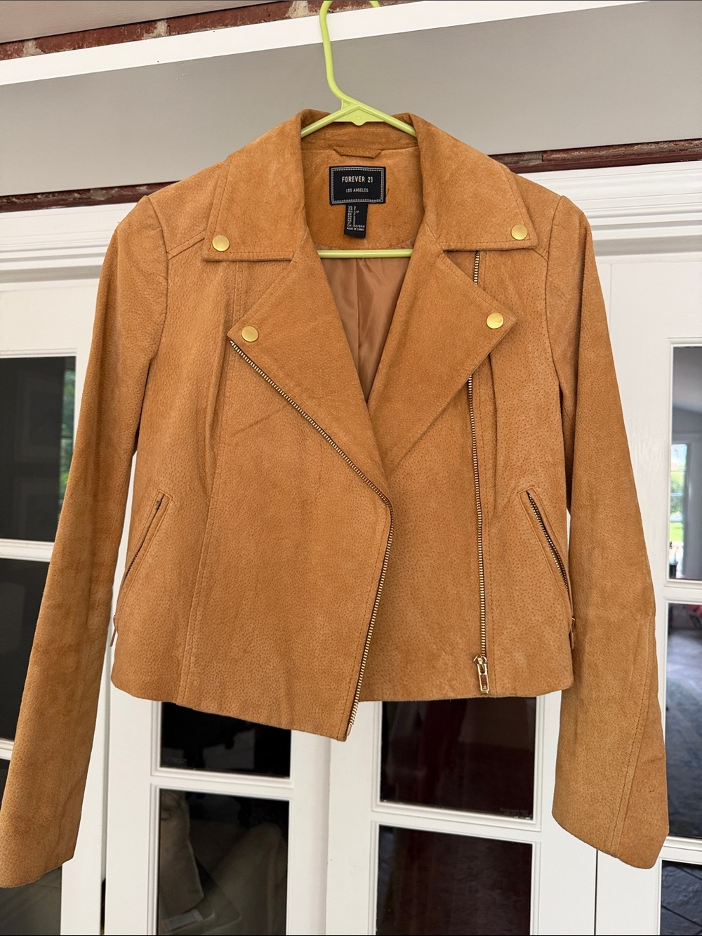Forever 21 Camel Suede Moto Jacket